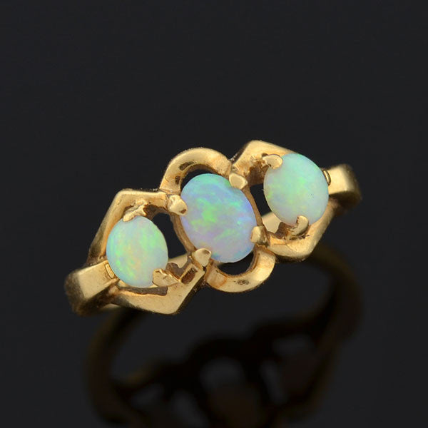 Vintage 14kt Opal Cabochon 3-Stone Ring – A. Brandt + Son