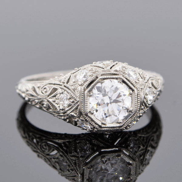 Edwardian Platinum Diamond Engagement Ring 0.73ct – A. Brandt + Son