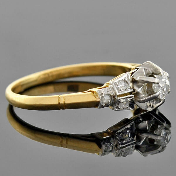 Edwardian 18kt/Platinum Mixed Metals Diamond Engagement Ring 0.10ct – A ...