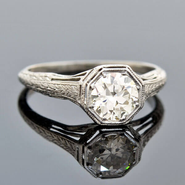 Art Deco Platinum Diamond Engagement Ring 0.88ct – A. Brandt + Son