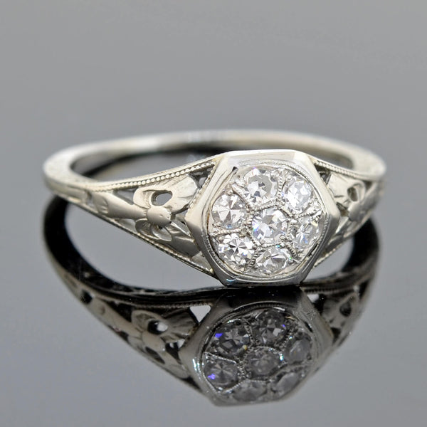 Art Deco 18kt Diamond Cluster Engagement Ring 0.50ctw – A. Brandt + Son