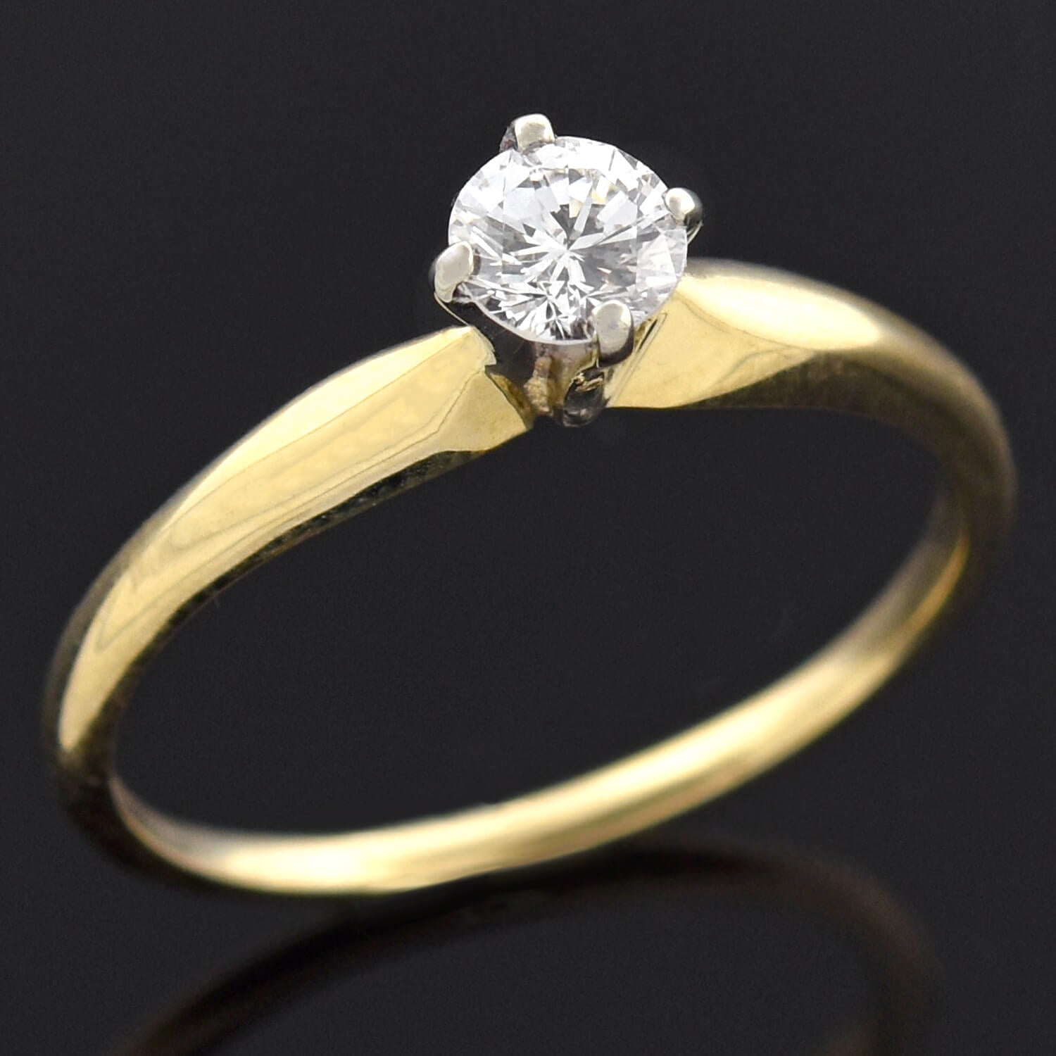 Vintage 14kt/Platinum Diamond Solitaire Engagement Ring 0.20ct – A ...
