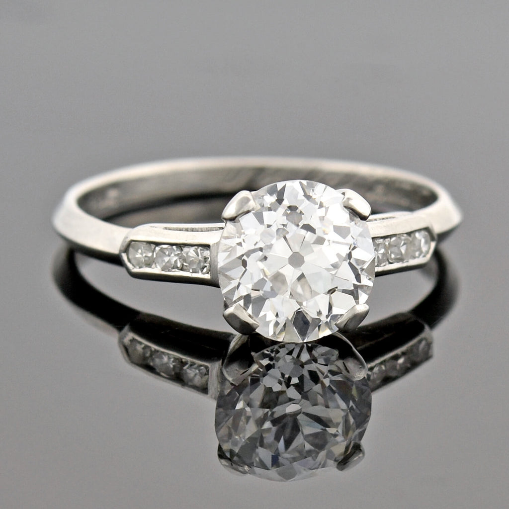 Retro Platinum Diamond Engagement Ring 2.13ct center – A. Brandt + Son