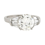 Vintage Platinum Diamond Engagement Ring 2.20ct center