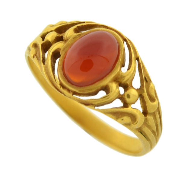 Art Nouveau 14kt Carnelian Cabochon Ring – A. Brandt + Son