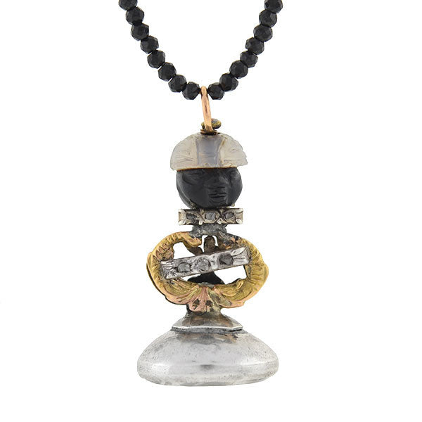 Victorian Blackamoor Intaglio Fob Black Spinel Necklace – A. Brandt + Son