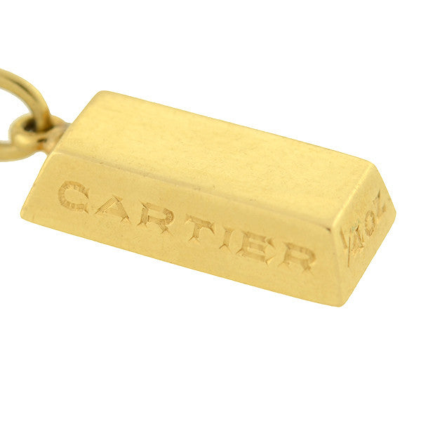 cartier gold brick pendant