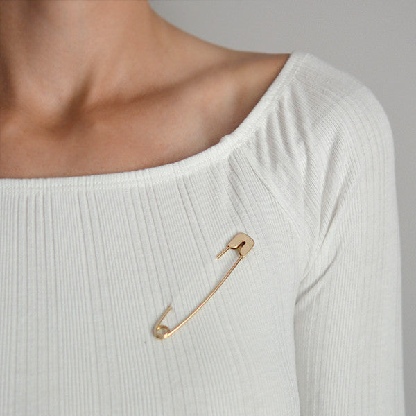 cartier gold safety pin