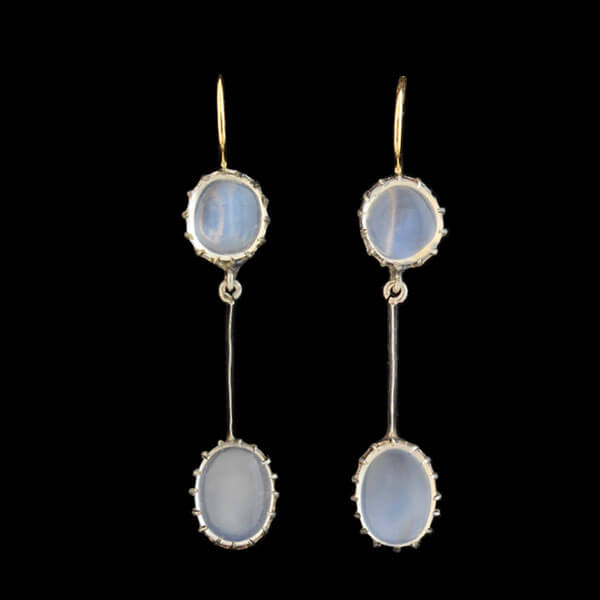 Art Nouveau Sterling/14kt Moonstone Drop Earrings – A. Brandt + Son