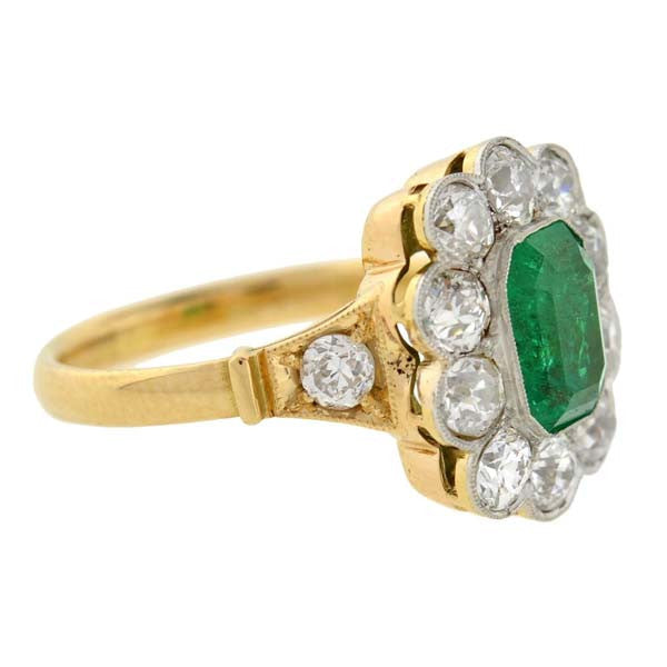 Edwardian Platinum 18kt Emerald & Diamond Ring 1.75ct – A. Brandt + Son