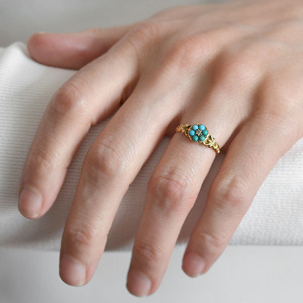 Victorian 15kt Forget-Me-Not Turquoise 