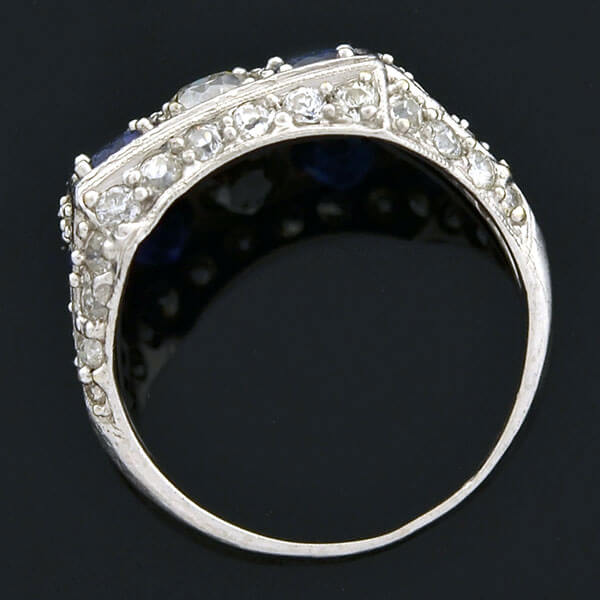 Art Deco Platinum Sapphire & Diamond Gypsy Ring 1.15ctw – A. Brandt + Son
