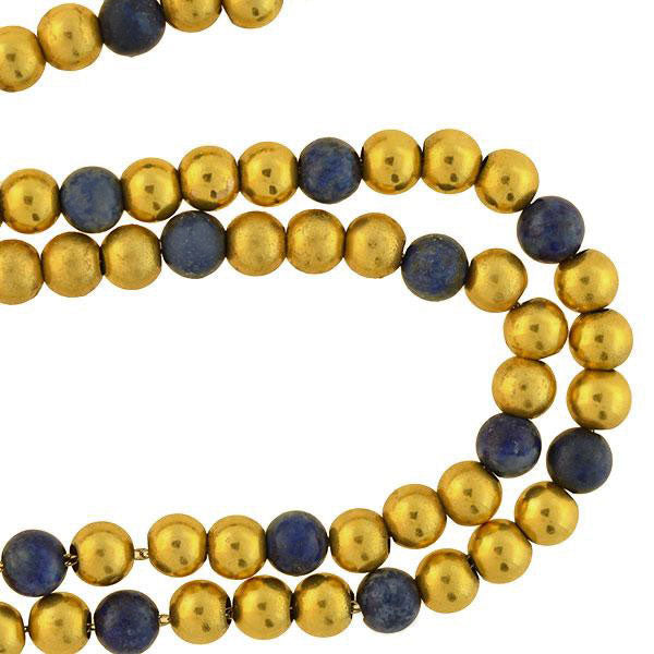 Victorian Rare 15kt Yellow Gold Large Bead Necklace 16.25 by A. Brandt + Son