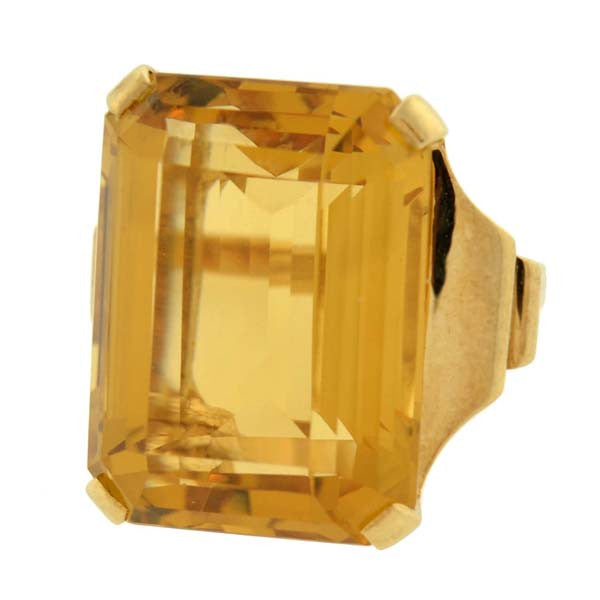 Large Retro 14kt Citrine Cocktail Ring 30ct – A. Brandt + Son