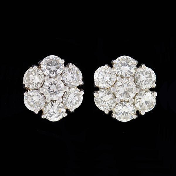 Estate 14kt Diamond Flower Cluster Stud Earrings 3.00ctw – A. Brandt + Son