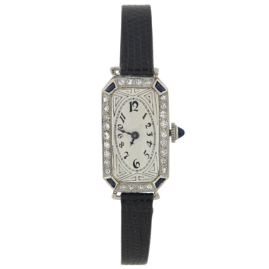 PAUL DITISHEIM Art Deco Platinum Diamond + Sapphire Watch – A. Brandt + Son