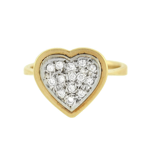 Estate 14kt Pave Diamond Heart Ring – A. Brandt + Son