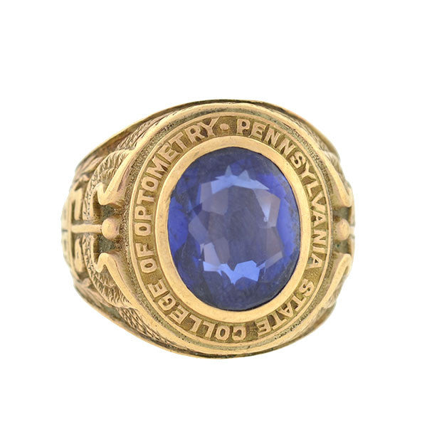 Retro 10kt Penn State Synthetic Sapphire Class Ring A. Brandt + Son