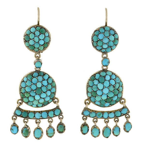 Victorian 12kt Persian Turquoise Hanging Earrings – A. Brandt + Son