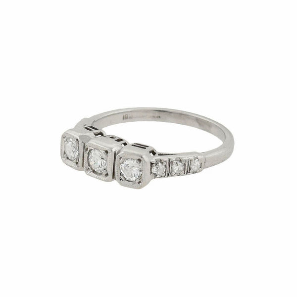 Art Deco Platinum Diamond 3-Stone Ring 0.45ctw – A. Brandt + Son