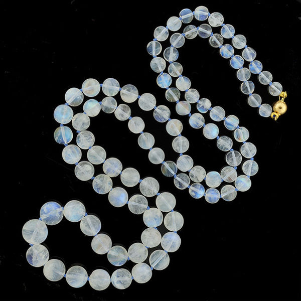 Estate Rainbow Moonstone Bead Necklace with 14kt Clasp – A. Brandt + Son