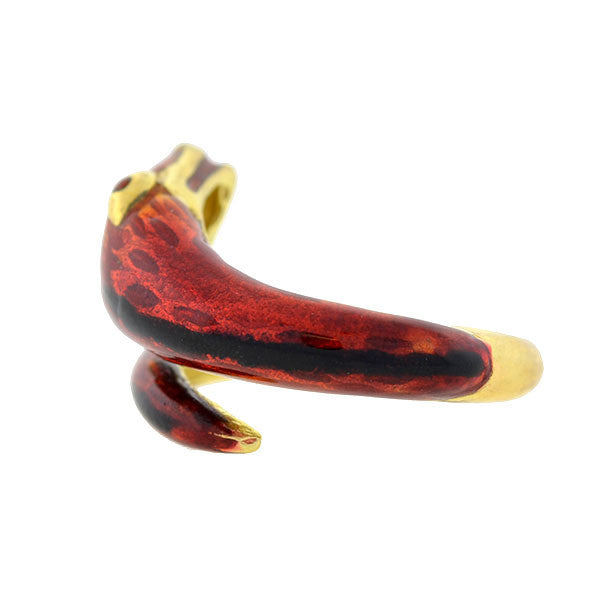 Estate 18kt Red & Black Enamel Snake Ring – A. Brandt + Son