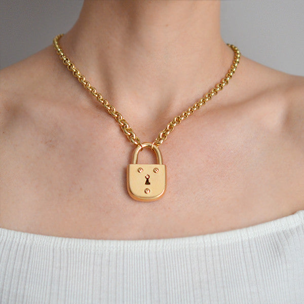 tiffany gold padlock necklace