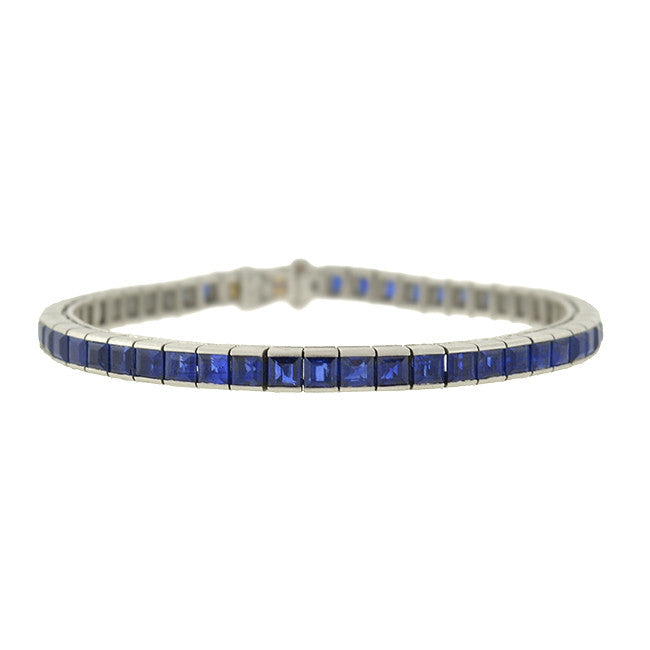 No Heat Sapphire Line Bracelet 10ctw 