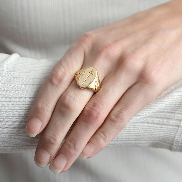 tiffany gold signet ring