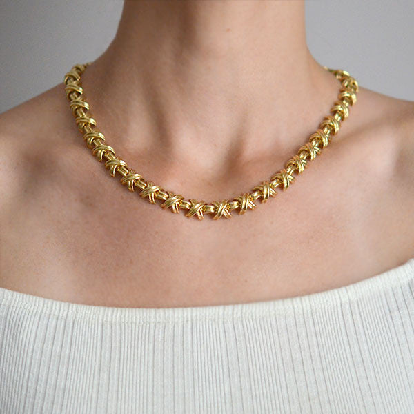 tiffany gold link necklace