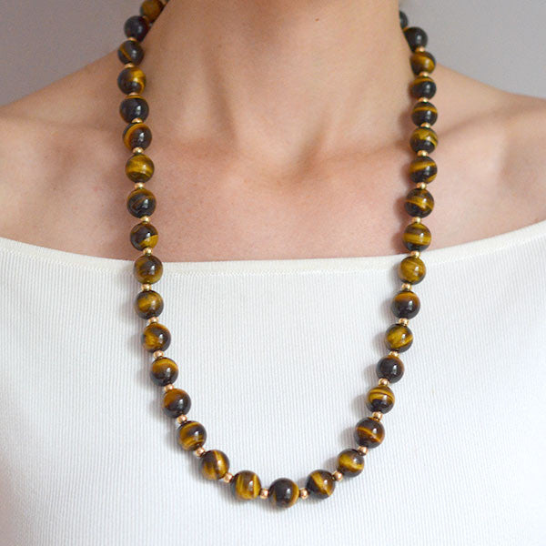 tiger eye bead necklace