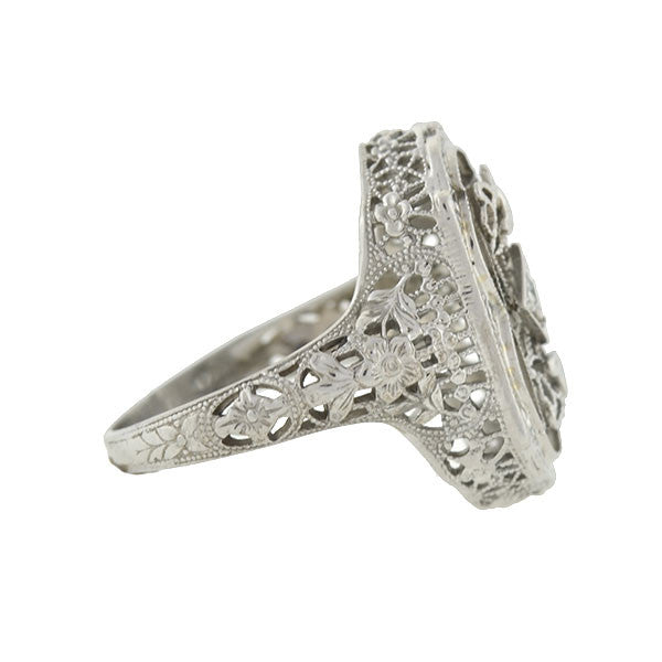 Art Deco 18kt Diamond & Floral Filigree Ring – A. Brandt + Son