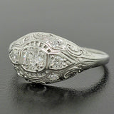 Art Deco 18kt Diamond Engagement Ring .50ct