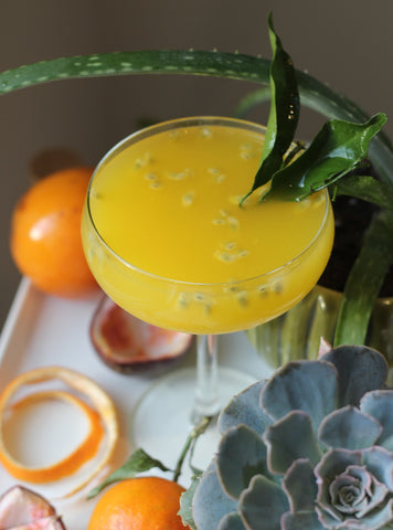 Passion Fruit Mimosa with Silver Swallow Luxury Kombucha