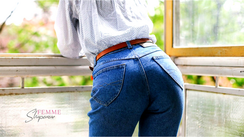 woman wearing butt lifter under the jeans