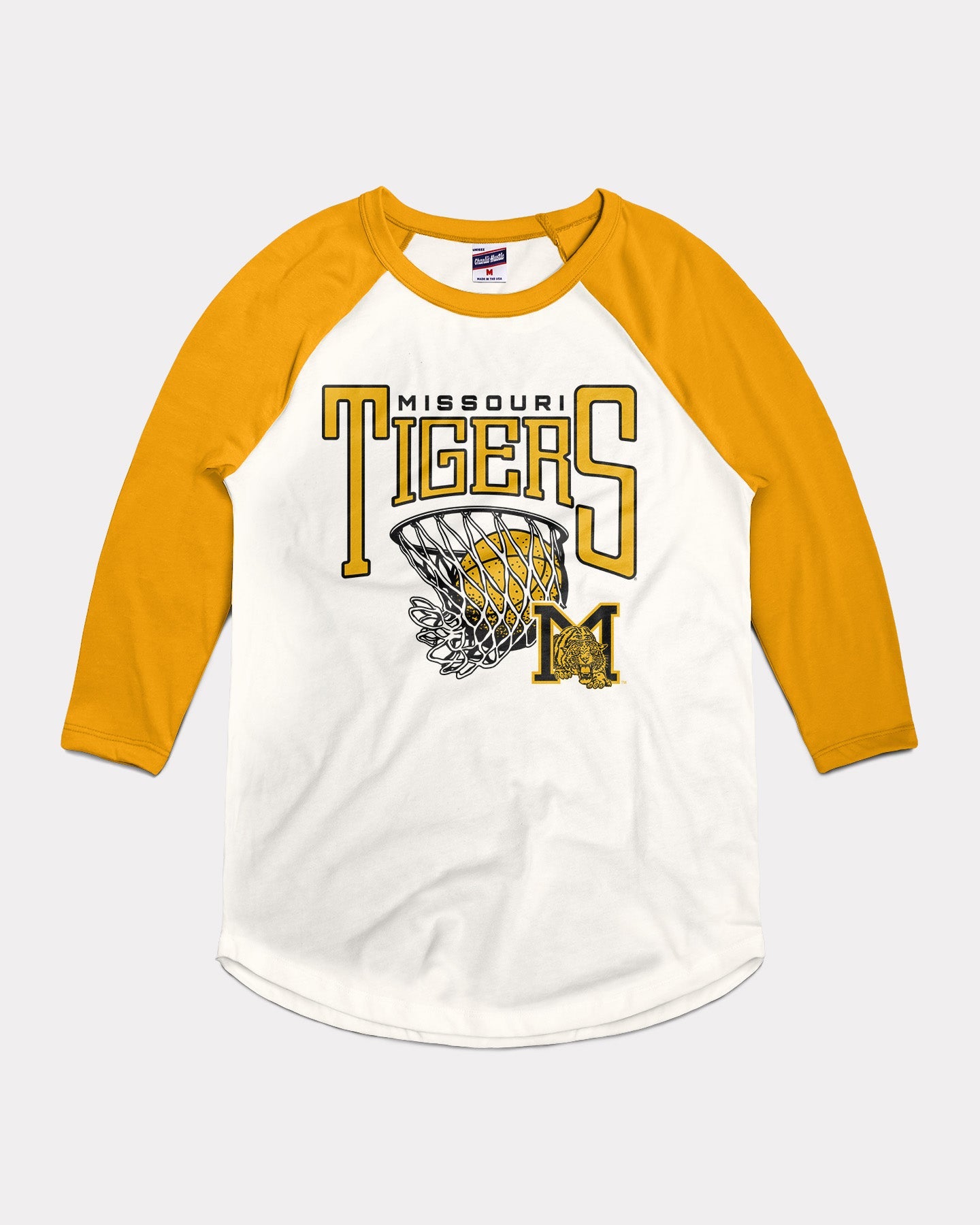 MU Nothing But Net White & Gold Raglan