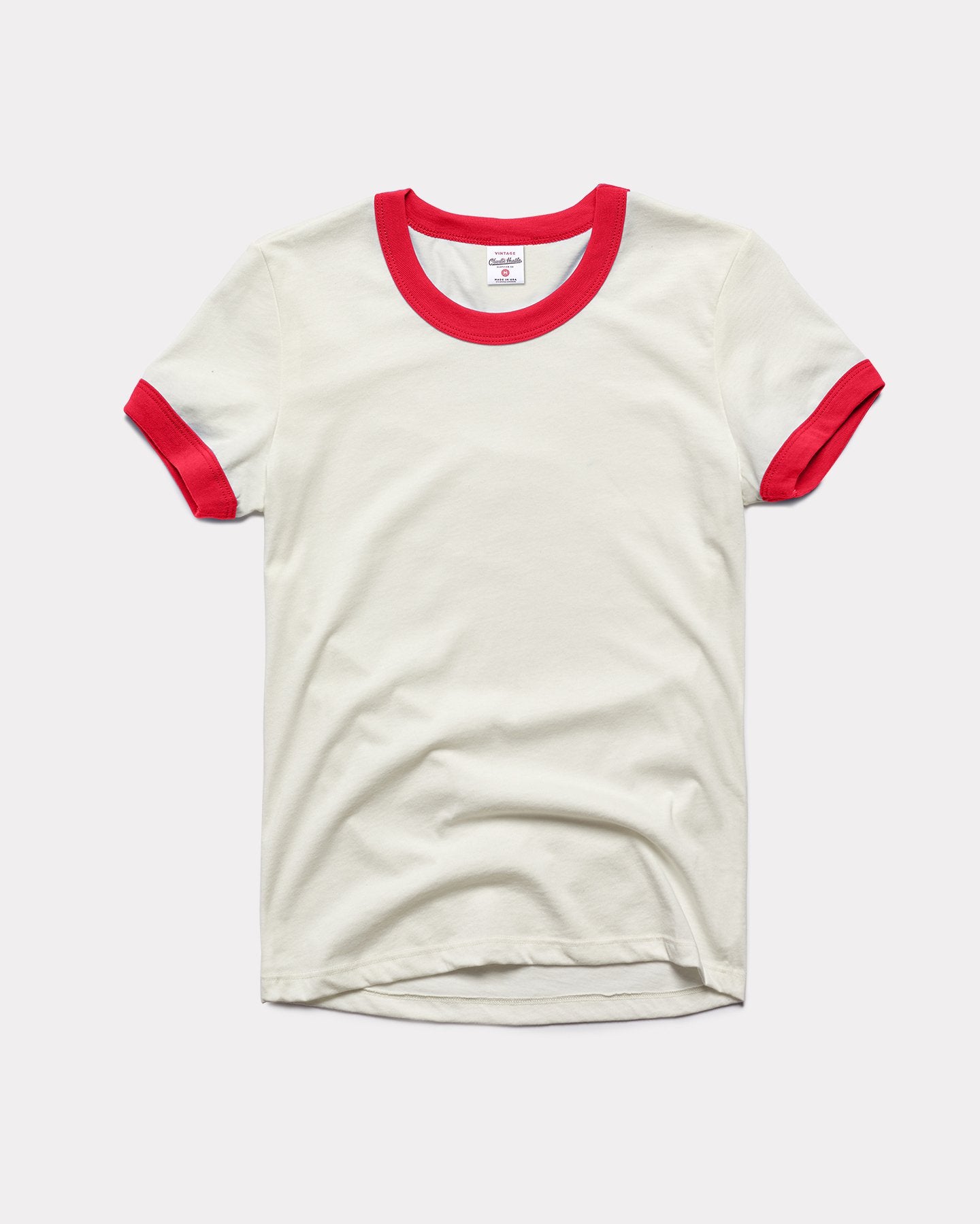red and white ringer tee