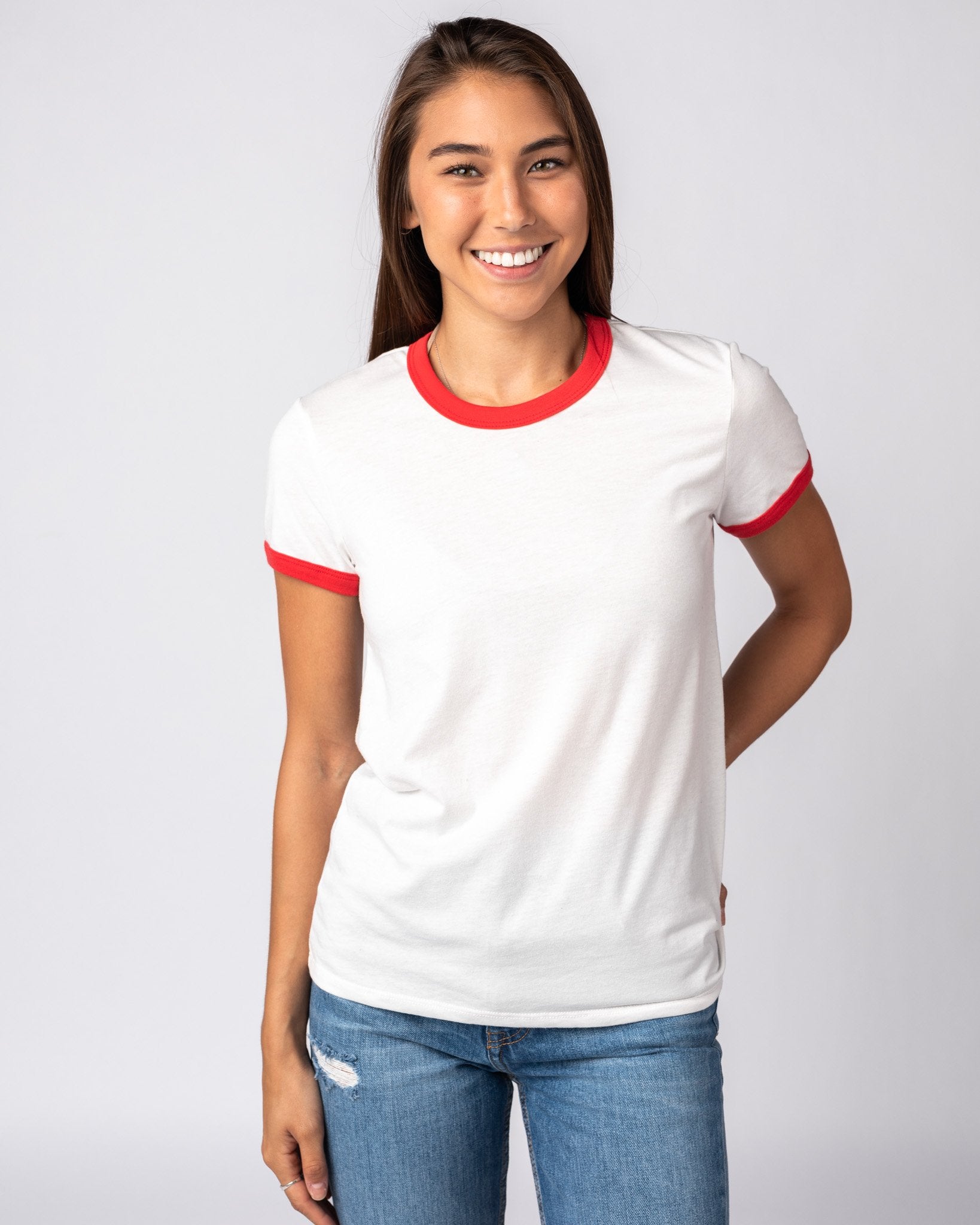 red white ringer t shirt