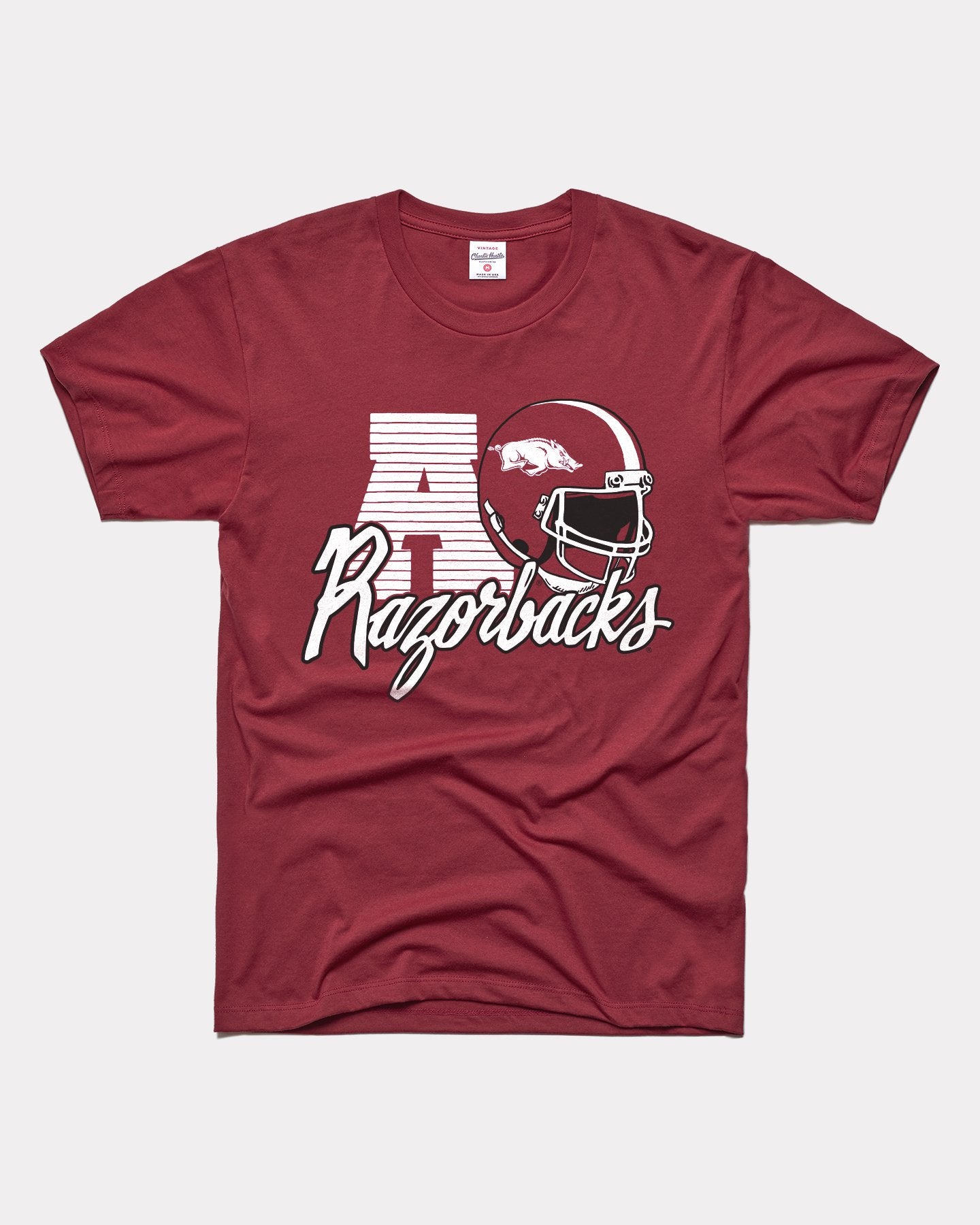 Arkansas Razorbacks Vintage 90's Football Helmet Maroon T-Shirt