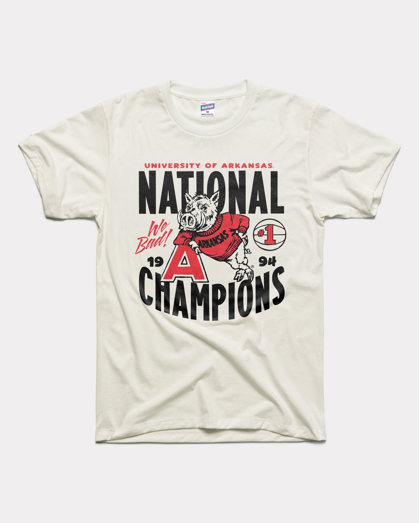 1994 Champs Arkansas White T-Shirt | CHARLIE HUSTLE