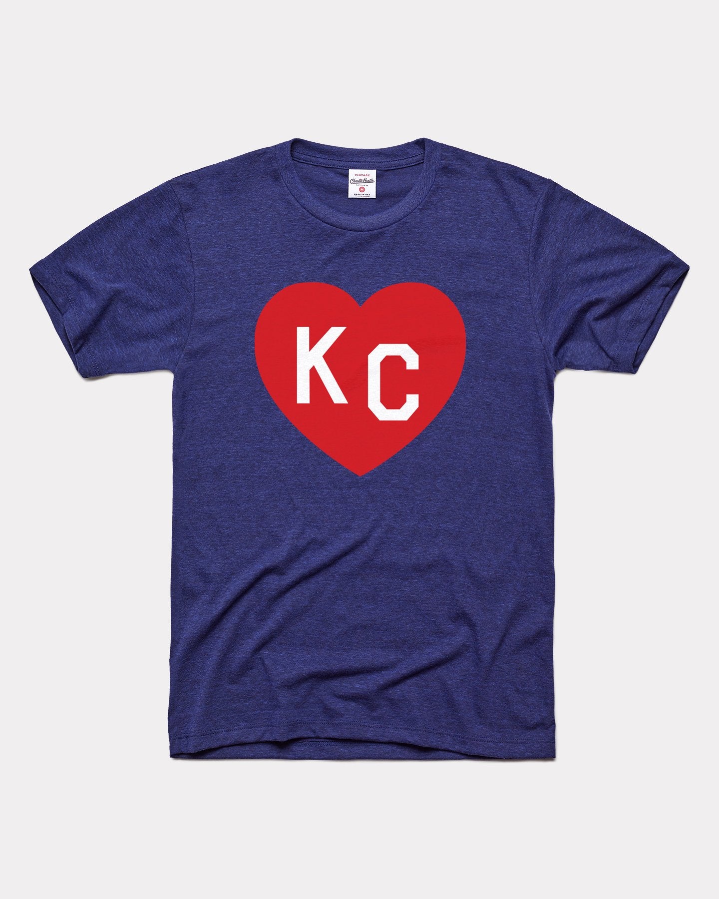 Navy KC Heart Vintage T-Shirt | CHARLIE HUSTLE