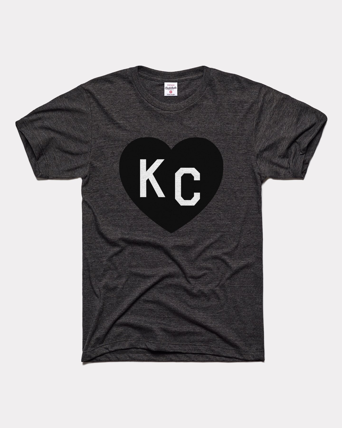 Black KC Heart T-Shirt | CHARLIE HUSTLE