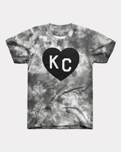 Royal KC Heart Blue & White Tie Dye Vintage T-Shirt | Charlie Hustle 39 / XS