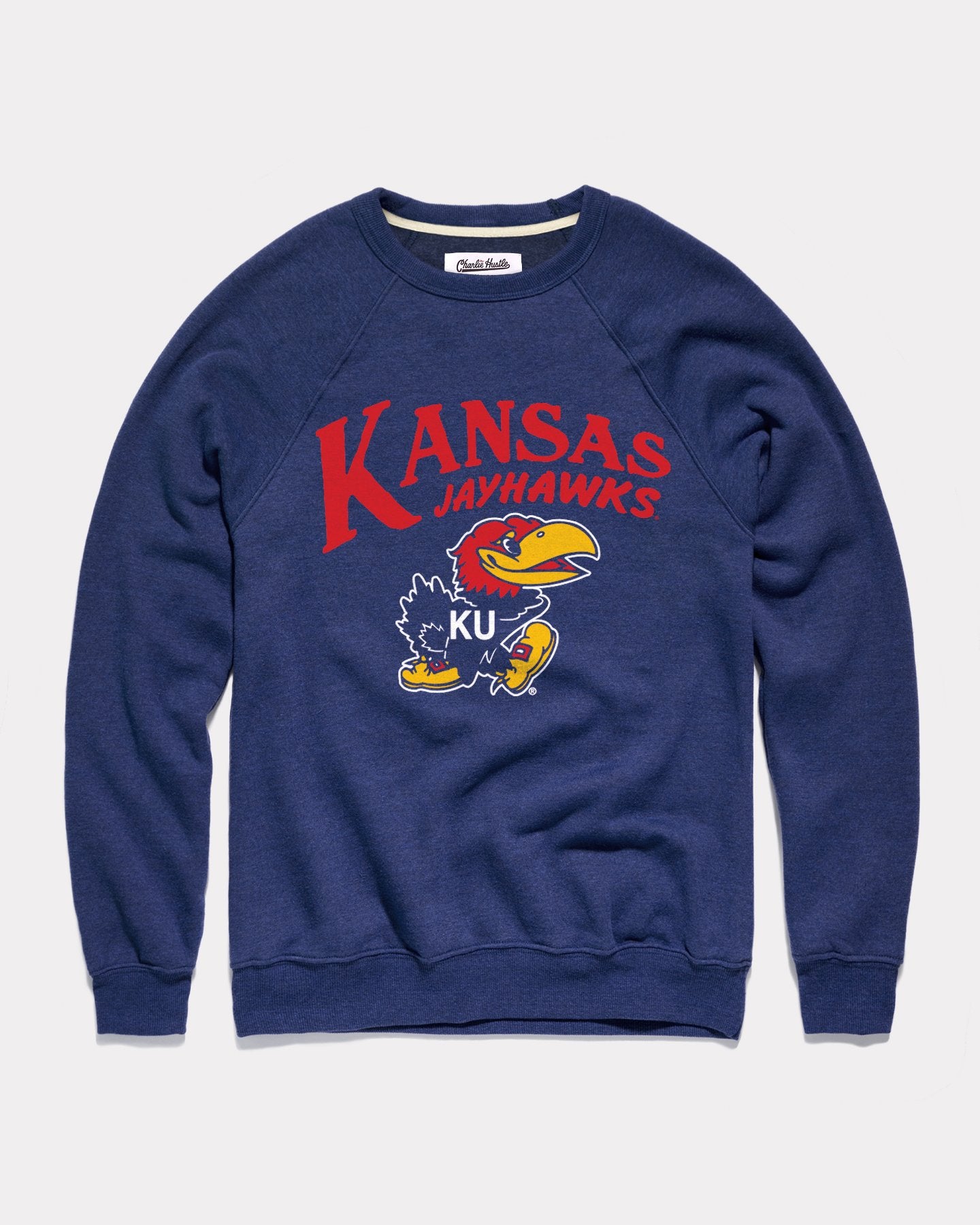 University of Kansas Jayhawks Pennant Vintage Navy Crewneck Sweatshirt