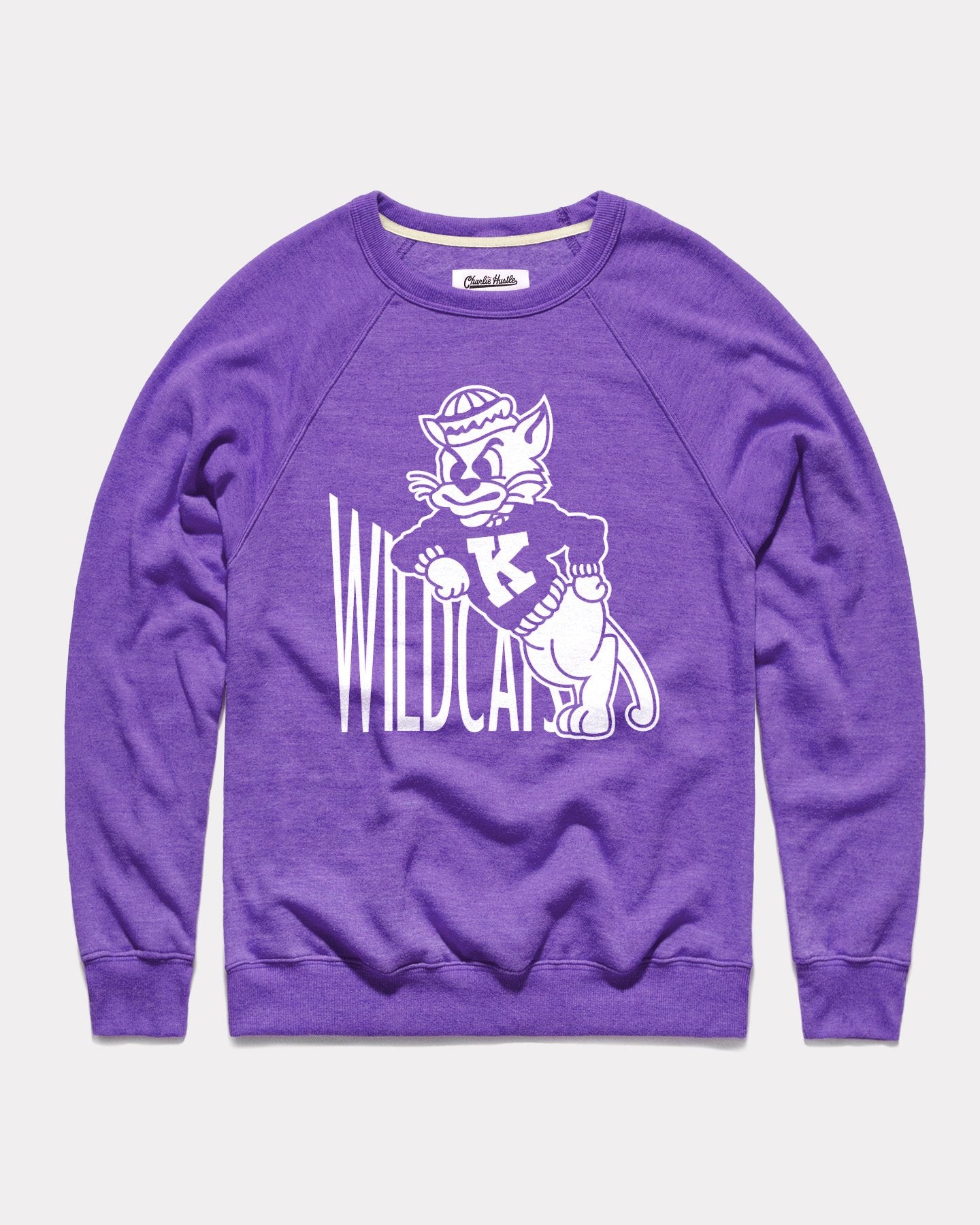K-State Leaning Wildcat Vintage Purple Crewneck Sweatshirt