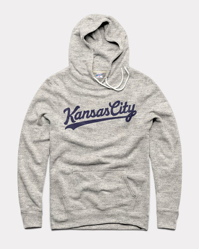 Navy & White Kansas City Script Vintage Hoodie | Charlie Hustle 04 / S