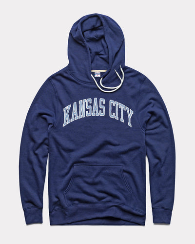 Navy & White Kansas City Script Vintage Hoodie | Charlie Hustle 04 / S