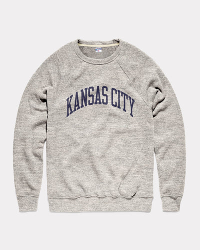 Athletic Grey & Navy Kansas City Arch Vintage Crewneck Sweatshirt