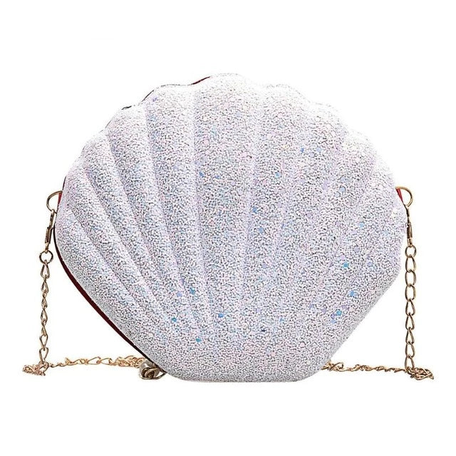 Sequined Shiny Sea Shell Purse Shoulder Crossbody Bag - SitACup