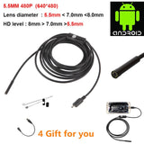 2017 Newest 5.5/7mm Waterproof Mini Android Endoscope USB Wire Snake Tube Inspection Borescope Compatible Android Smartphone PC